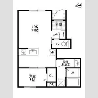 リーブルファイン中鶉II【1階】の間取り