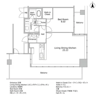 品川グラスレジデンス【11階】の間取り