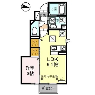 ラスール B棟【1階】の間取り