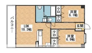 エスペランサ若宮【3階】の間取り