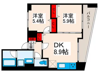 アブレスト西日暮里【9階】の間取り
