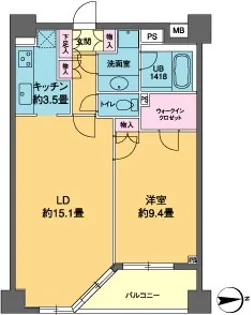 カスタリア高輪【3階】の間取り
