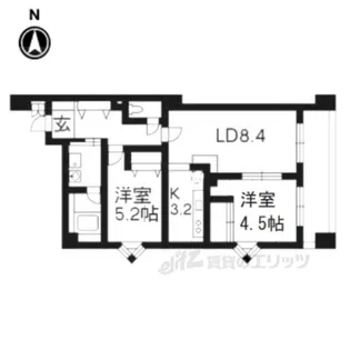 パインフィールド七条【1階】の間取り