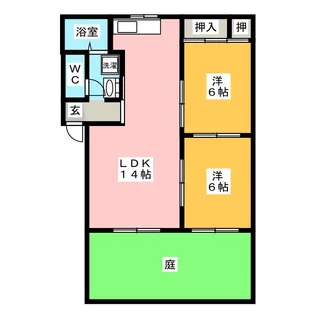 グリンヒル長廻間【1階】の間取り