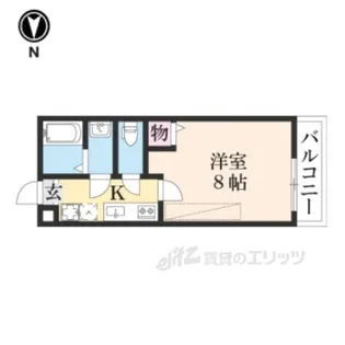 フラッティ天神川三条【3階】の間取り