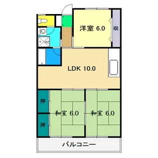 カーサ一ツ橋【2階】の間取り