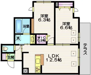新石川1丁目メゾン東棟【1階】の間取り