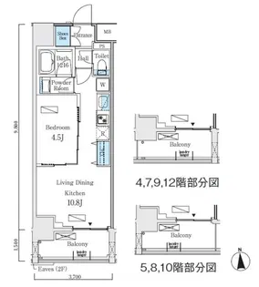 プライマル上野 稲荷町【6階】の間取り