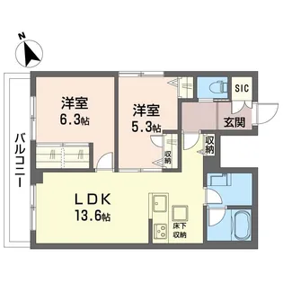 ヴィアマーレ【1階】の間取り