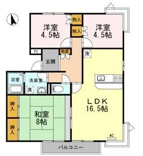 ダイヤハイツしの【2階】の間取り