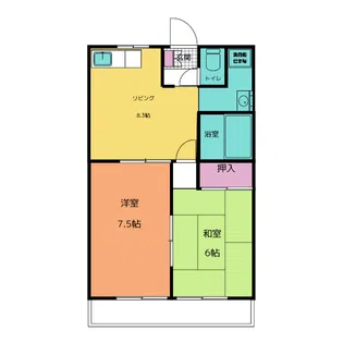 コスモパレス旭【1階】の間取り
