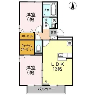 リビングタウン吉成D棟の間取り