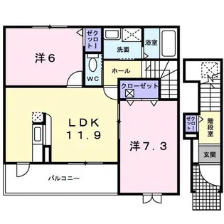 アビタシオン・ジュネス【2階】の間取り