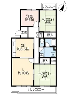 UR洛西竹の里【6階】の間取り