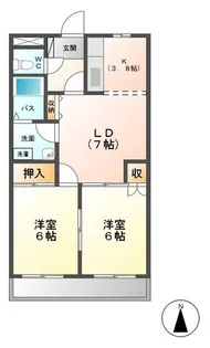 サウス・フォレストA【2階】の間取り