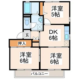 ラビアンローズC【2階】の間取り