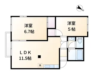 ラフィネヴィラ大福 参番館【2階】の間取り