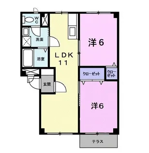 パロス壱番館【1階】の間取り