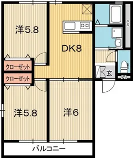 高知県高知市中秦泉寺【アパート】の間取り