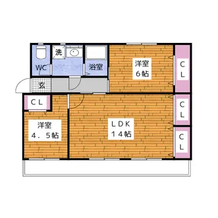 マデーラ東勝山A棟【3階】の間取り