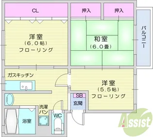 CHコーポききょう【1階】の間取り