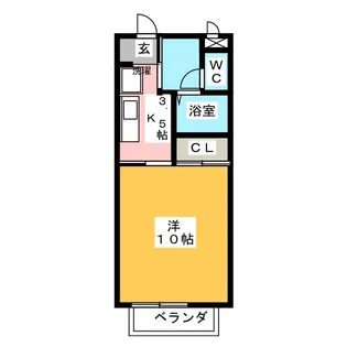 ルミエール蒲池【1階】の間取り