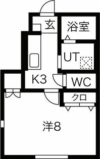 ワンリッチ上野町B【1階】の間取り