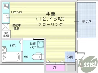 プチメゾン台原【1階】の間取り