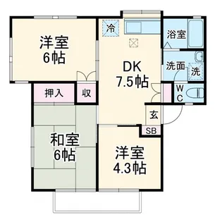 神奈川県秦野市若松町【アパート】の間取り