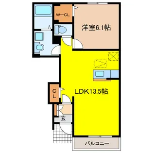 岐阜県大垣市長沢町5【アパート】の間取り