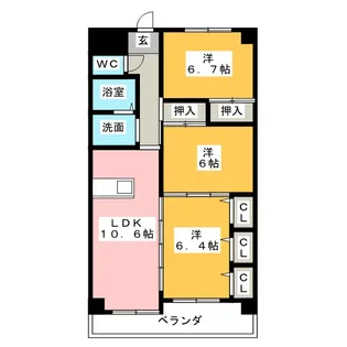 COCO HANDA【6階】の間取り