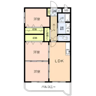 スカイマンションC【3階】の間取り