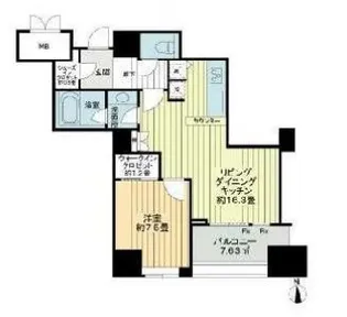 パークハウス芝タワー【8階】の間取り