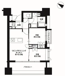 クリオラベルヴィ博多【9階】の間取り