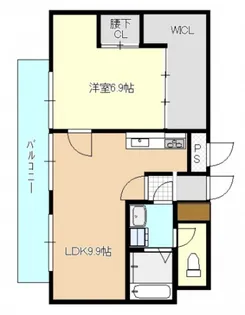 ノーブル平和大通り【9階】の間取り