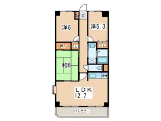 エスポワ-ルル-チェ【3階】の間取り