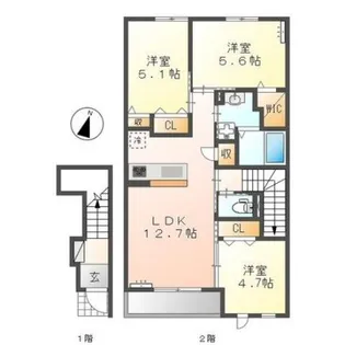 アバンティ ローズ【2階】の間取り