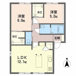 ベルメゾン B棟【2階】の間取り