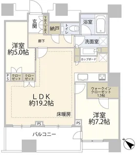 パークタワー勝どきサウス【28階】の間取り