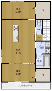ピース・スクエア国府府中 B棟【2階】の間取り