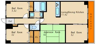 エクセランス大久保I番館【11階】の間取り