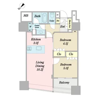 パークホームズ武蔵小山【14階】の間取り