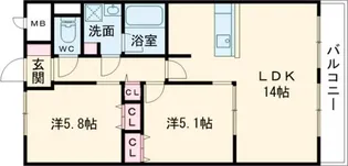 パーク・フォレスト【5階】の間取り