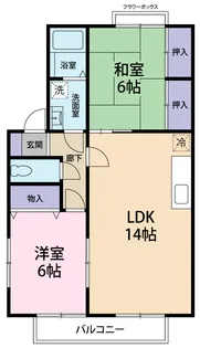セジュール潮江II【2階】の間取り