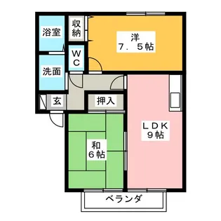 ドミール西平B【1階】の間取り