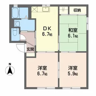 ラ・ヴィラージュ B【1階】の間取り