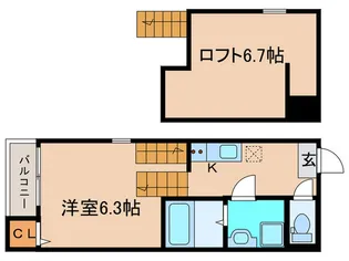 ハーモニーテラス川名町II【1階】の間取り