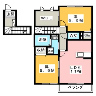 ハイツアスセーナI【2階】の間取り