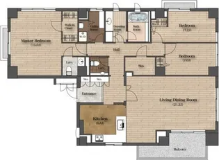 コート帝塚山中【4階】の間取り