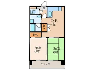 サンライフ若草【4階】の間取り